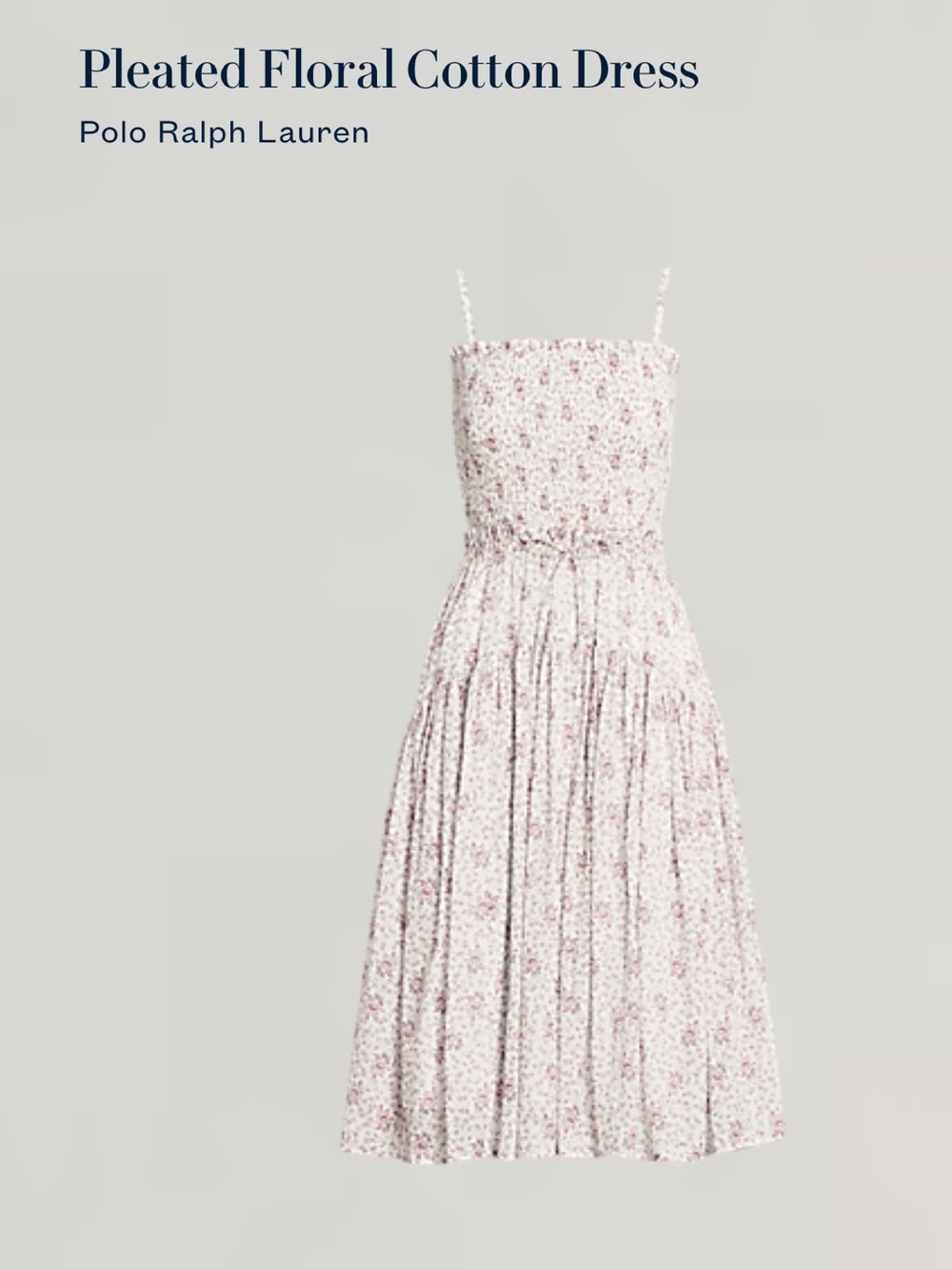 Polo by Ralph Lauren cotton Midi Dress with Floral Print size L